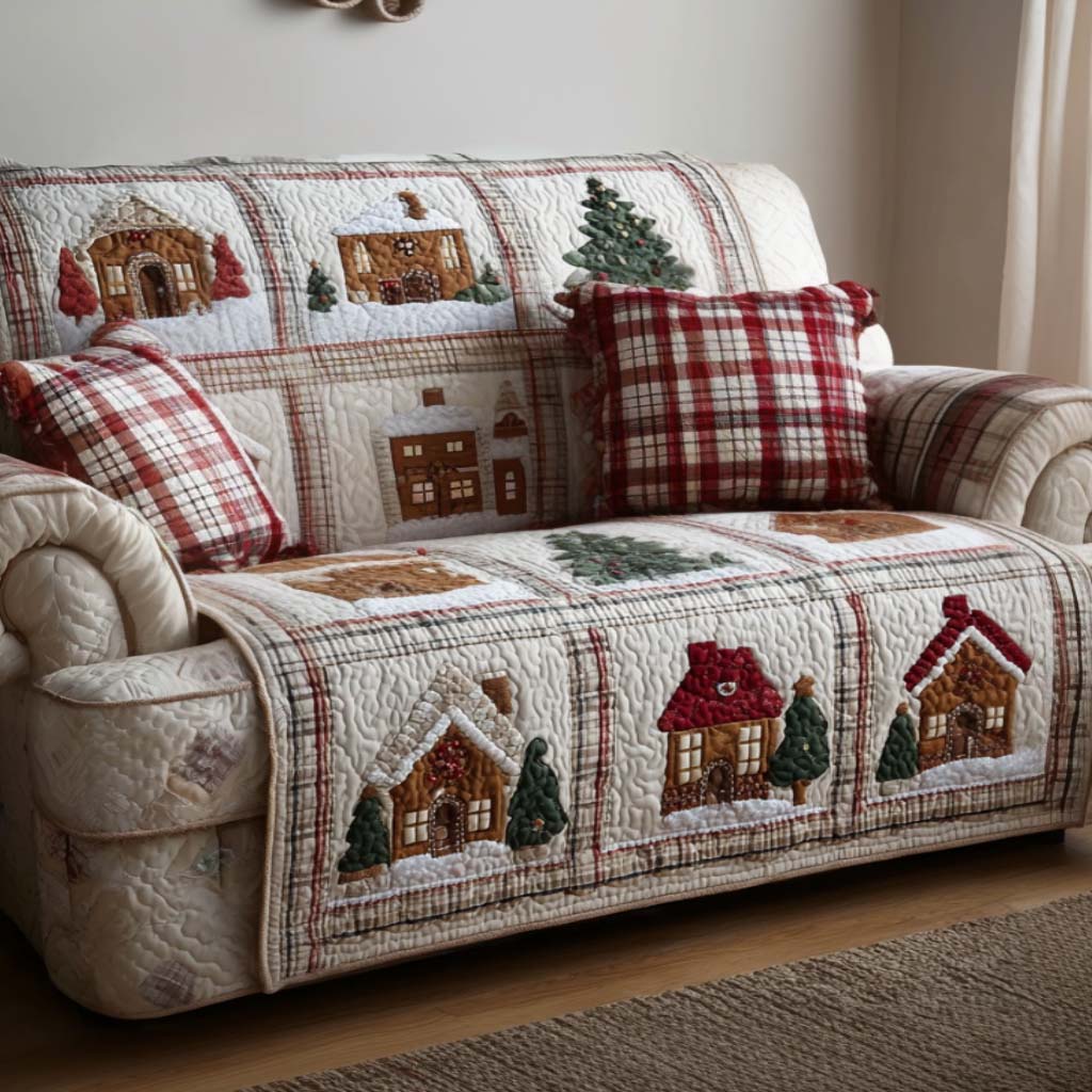 Christmas Memories Quilted Sofa Cover NCU0NT11038
