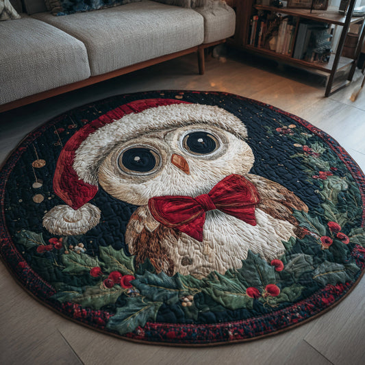 Christmas Owl Quilted Round Mat NCU0HH186