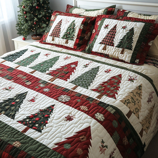Christmas Pine 3-Piece Quilted Bedding Set NCU0TD1973