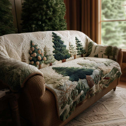 Christmas Pine Dreams Quilted Sofa Cover NCU0NT11292