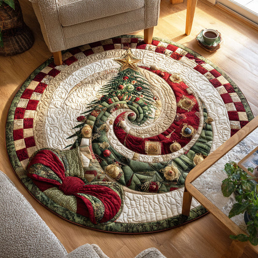 Christmas Pine Quilted Round Mat NCU0TD330