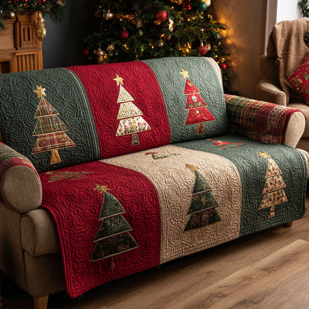 Christmas Tree Quilted Sofa Cover NCU0VT356