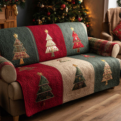 Christmas Tree Quilted Sofa Cover NCU0VT356