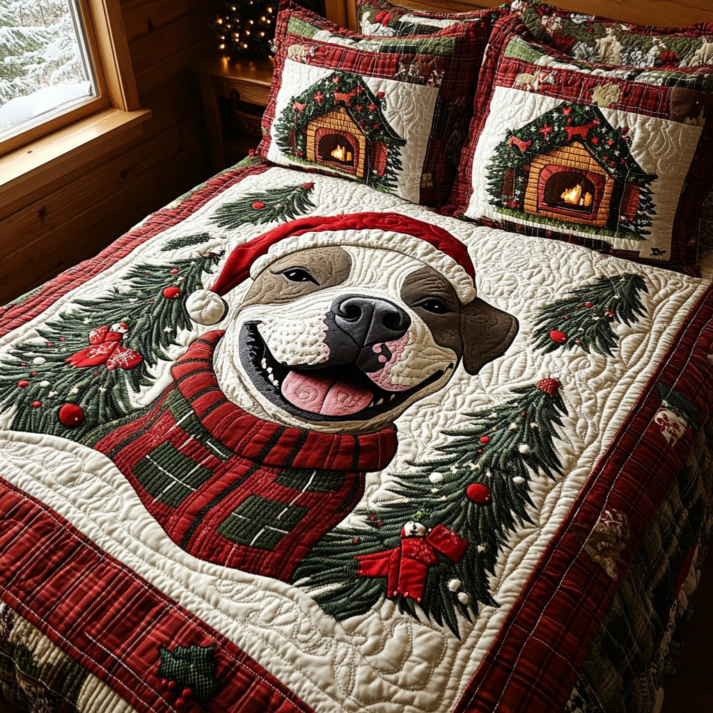 Christmas Pit 3-Piece Quilted Bedding Set NCU0DV7448