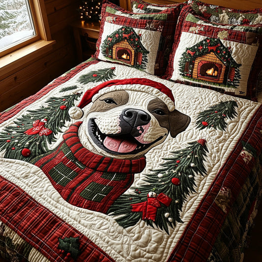 Christmas Pit 3-Piece Quilted Bedding Set NCU0DV7448