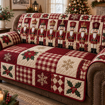 Christmas Plaid Treasures Quilted Sofa Cover NCU0PT12180