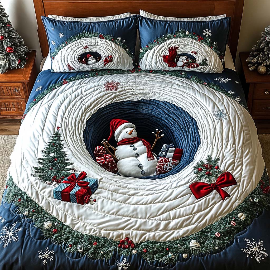 Christmas Portal 3-Piece Quilted Bedding Set NCU0PT9495