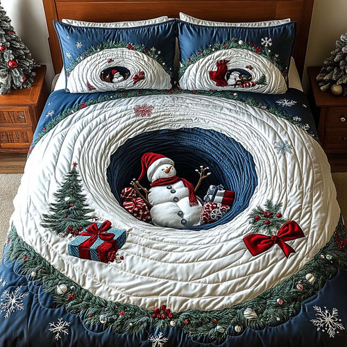 Christmas Portal 3-Piece Quilted Bedding Set NCU0PT9495