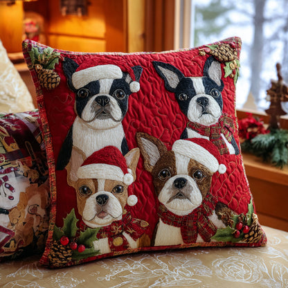 Christmas Pup Parade Quilted Pillow Case NCU0DV8173