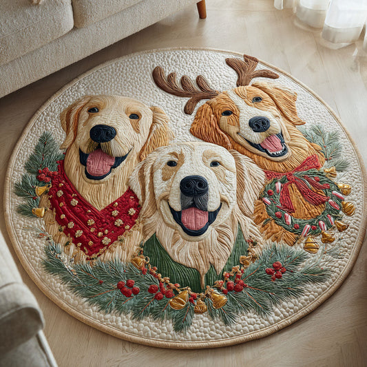 Christmas Pup Quilted Round Mat NCU0TD373