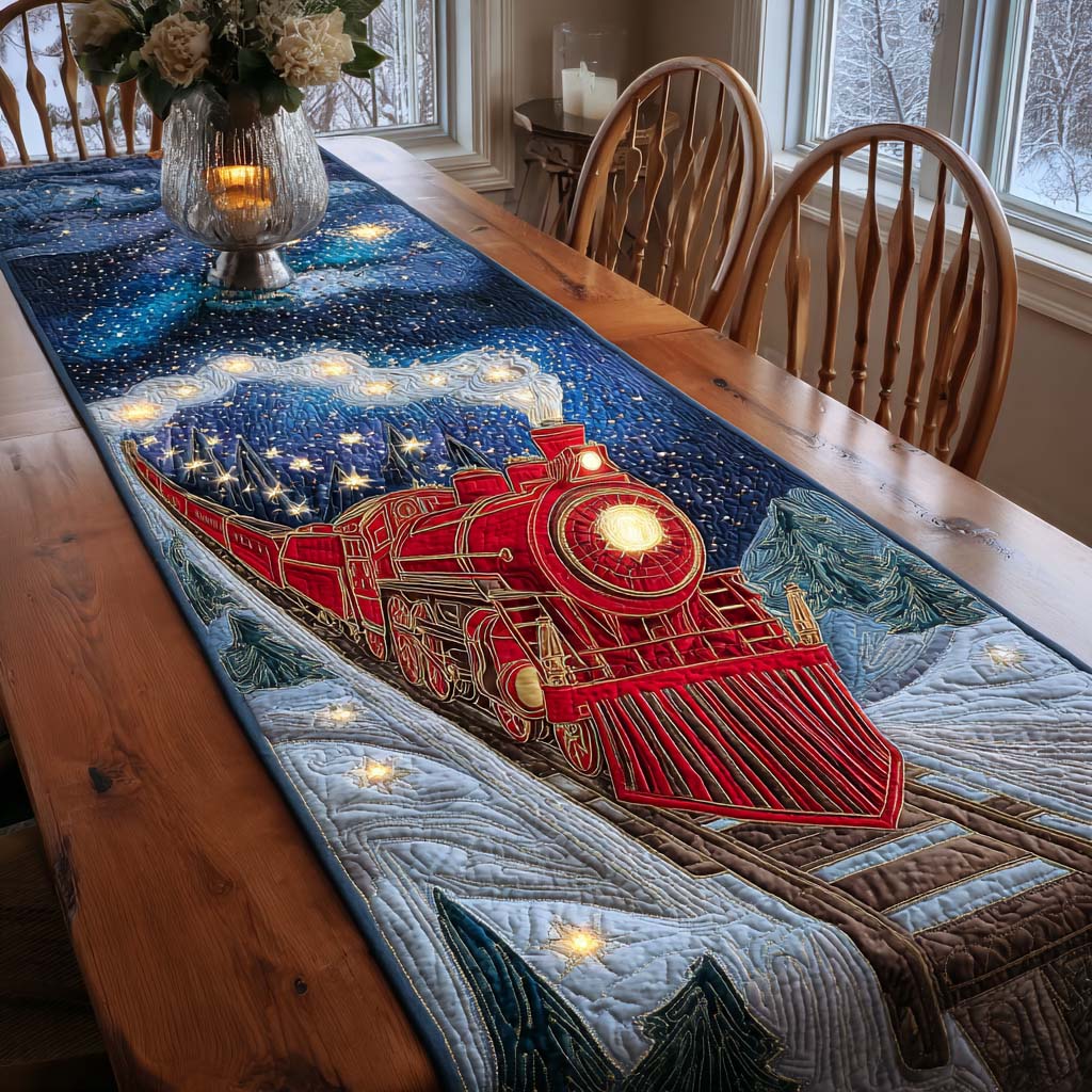 Christmas Rail Magic Quilted Table Runner NCU0NT11304