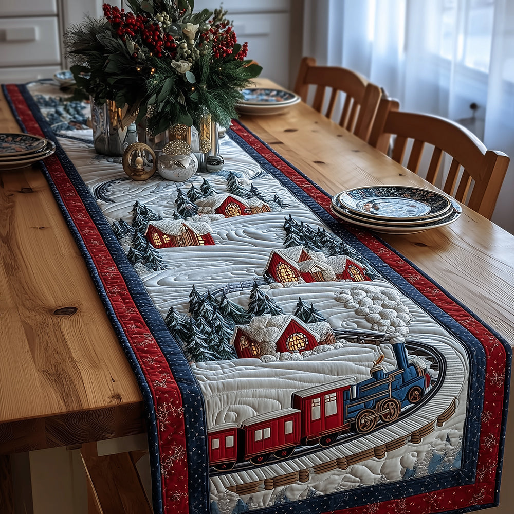 Christmas Rail Quilted Table Runner NCU0TH3437
