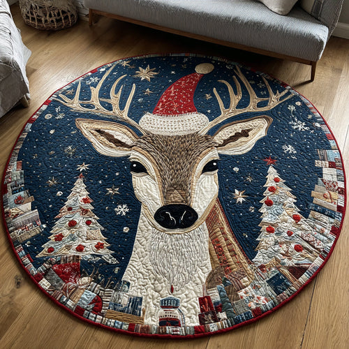 Christmas Reindeer Quilted Round Mat NCU0HH148