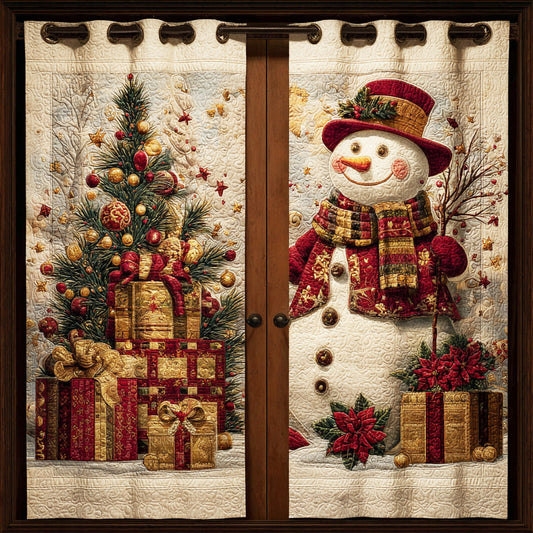 Christmas Snow Buddy Quilted Curtains NCU0TD1612