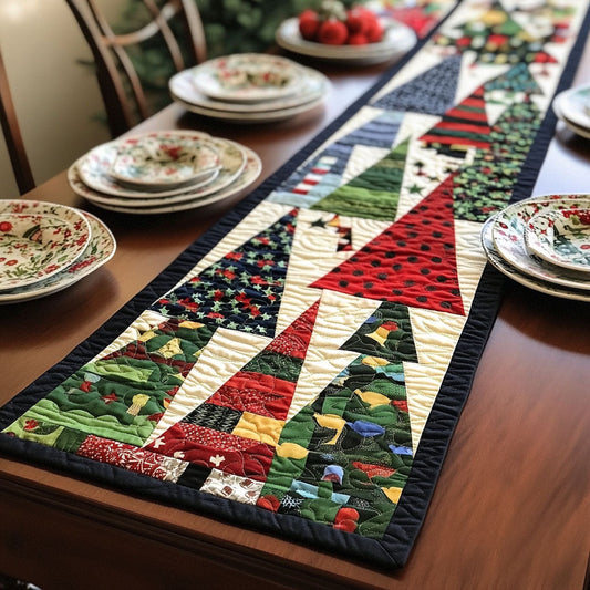 Christmas Snowfall Memories Quilted Table Runner NCU0PT1630