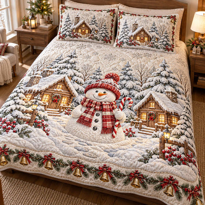 Christmas Snowmen 3-Piece Quilted Bedding Set NCU0TD3203