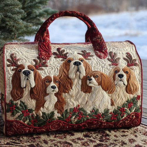 Christmas Spaniel Quilted Duffle Bag NCU0PT9324