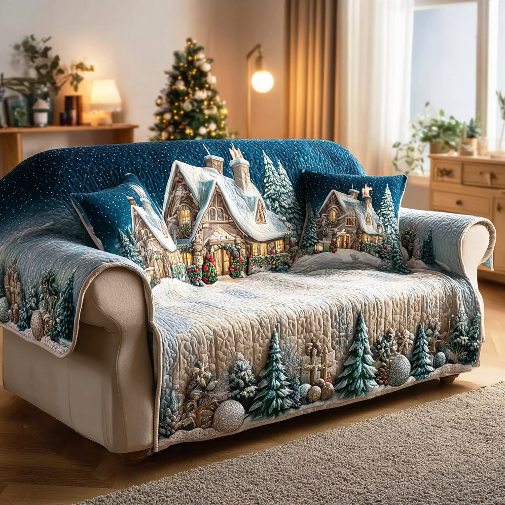 Christmas Starlight Path Quilted Sofa Cover NCU0TD1830