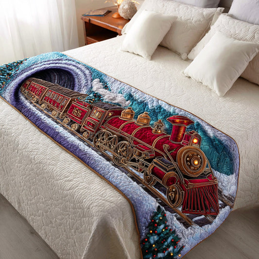 Christmas Steam Trail Quilted Bed Runner NCU0TD1244