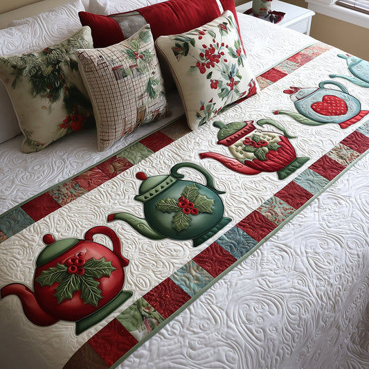 Christmas Teatime Quilted Bed Runner NCU0TH3726