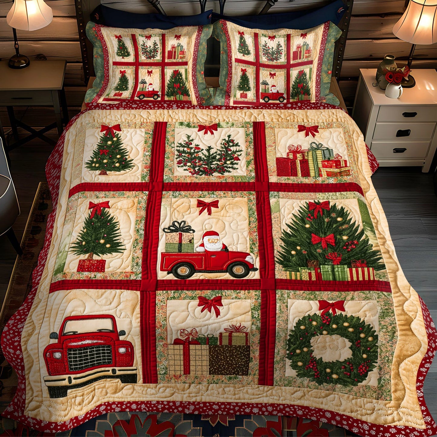 Christmas Toy Dreams 3-Piece Quilted Bedding Set NCU0TL1606