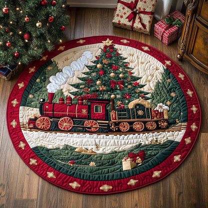 Christmas Toy Train Quilted Round Mat NCU0XD228