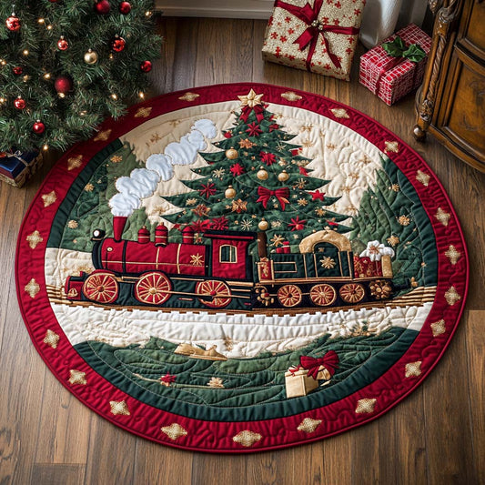 Christmas Toy Train Quilted Round Mat NCU0XD228