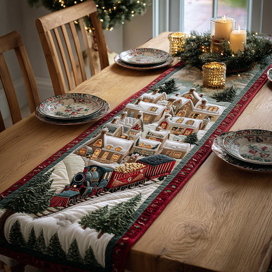 Christmas Train Joy Quilted Table Runner NCU0TH3430