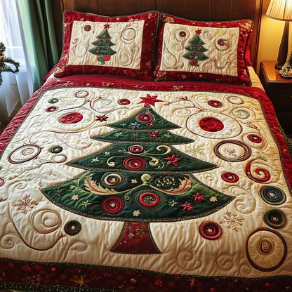 Christmas Tree 3-Piece Quilted Bedding Set NCU0TL1956