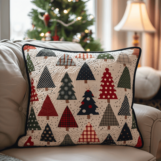 Christmas Tree Delight Quilted Pillow Case NCU0TH1163