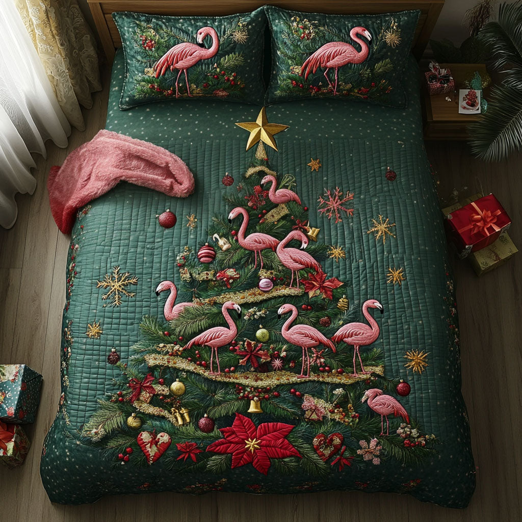 Christmas Tropics 3-Piece Quilted Bedding Set NCU0PT2679