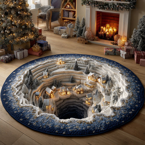Christmas Village Canyon Quilted Round Mat NCU0HH840