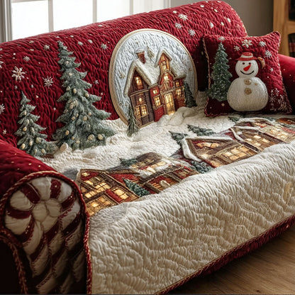 Christmas Village Quilted Sofa Cover NCU0PT10589