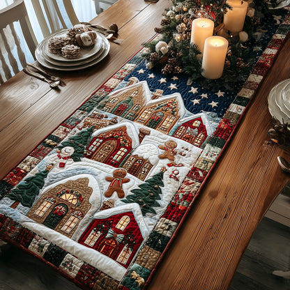 Christmas Village Quilted Table Runner NCU0TH3369