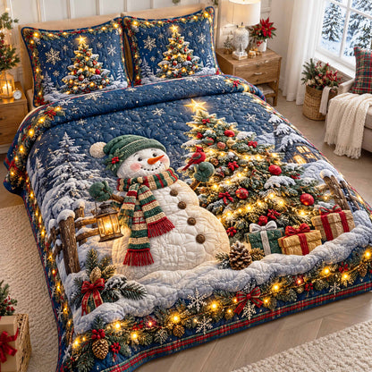 Christmas Village Wonderland 3-Piece Quilted Bedding Set NCU0TD3232