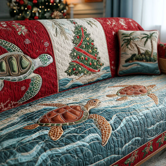 Christmas Wave Turtle Quilted Sofa Cover NCU0PT10695