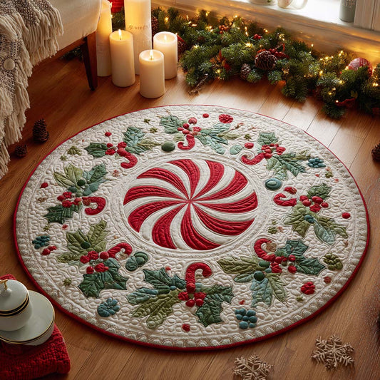 Christmas Whirl Quilted Round Mat NCU0XD532