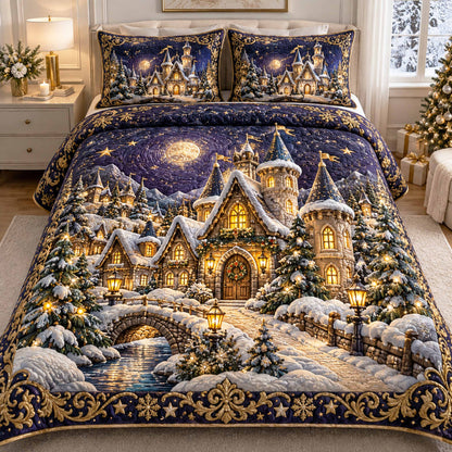 Christmas Wonderland 3-Piece Quilted Bedding Set NCU0TD3227