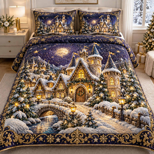 Christmas Wonderland 3-Piece Quilted Bedding Set NCU0TD3227