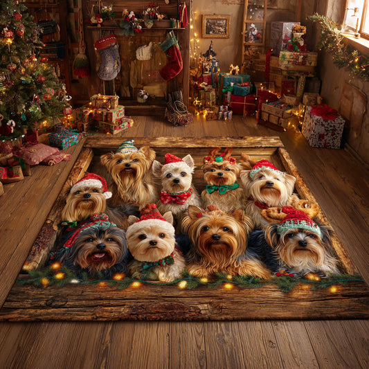 Christmas Yorkie Area Rug NCU0HH1444