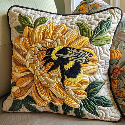 Chrysanthemum Bee Quilted Pillow Case NCU0NT010