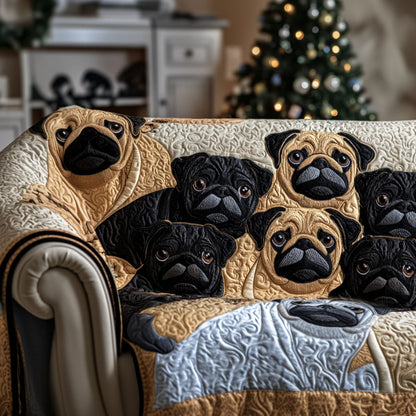 Pug Quilted Sofa Cover NCU0VT305