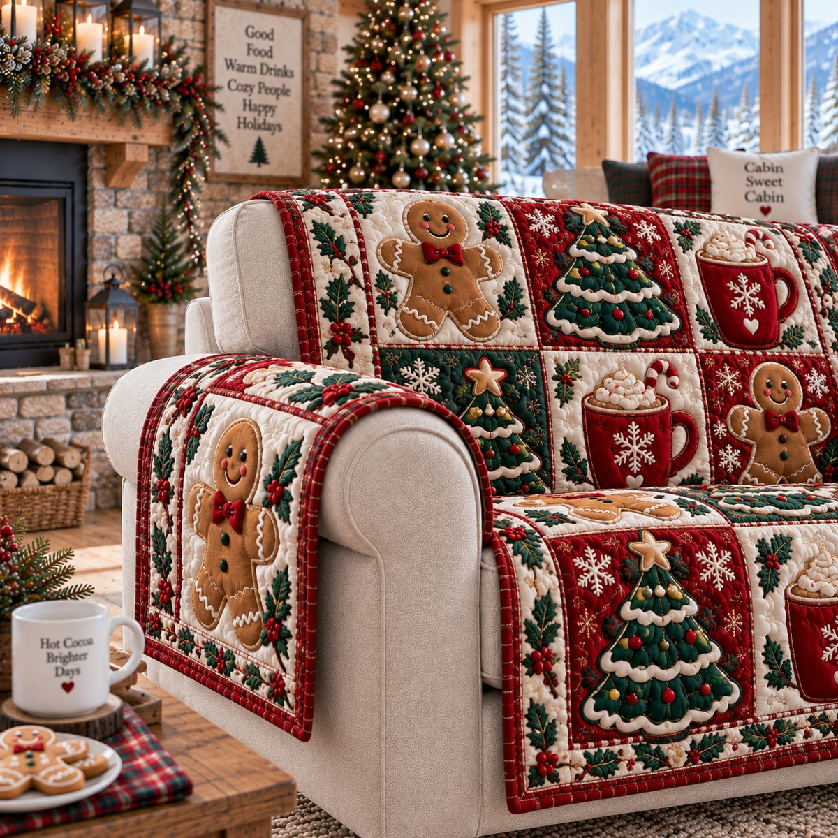 Cinnamon Cocoa Comfort Quilted Sofa Cover NCU0VL4038