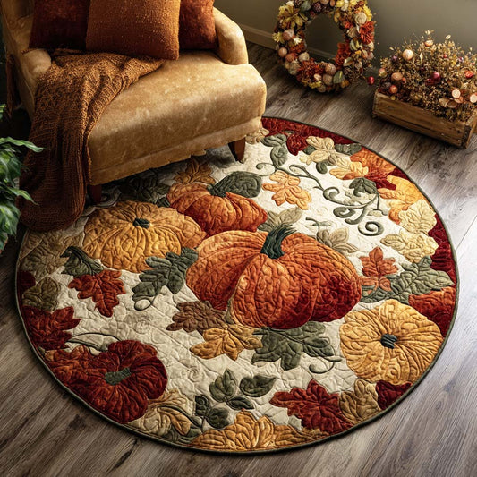 Cinnamon Pumpkin Quilted Round Mat NCU0TD059