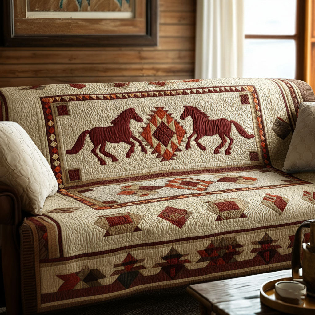Cinnamon Sand Wild Harmony Quilted Sofa Cover NCU0NT11937