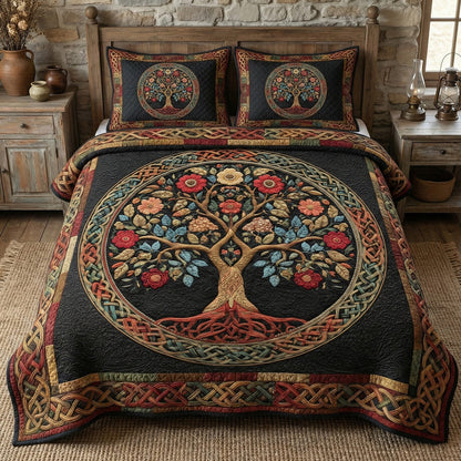 Circle of Life 3-Piece Quilted Bedding Set NCU0NT12282