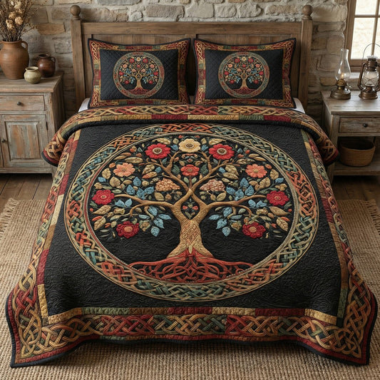 Circle of Life 3-Piece Quilted Bedding Set NCU0NT12282