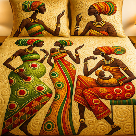 Circle of Life 3-Piece Quilted Bedding Set NCU0NT7667