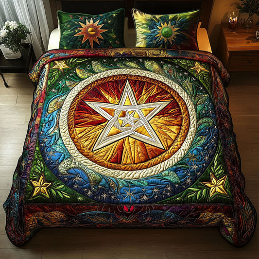 Circle of Light 3-Piece Quilted Bedding Set NCU0PT3551