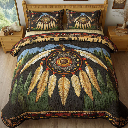 Circle of Peace 3-Piece Quilted Bedding Set NCU0PT7371